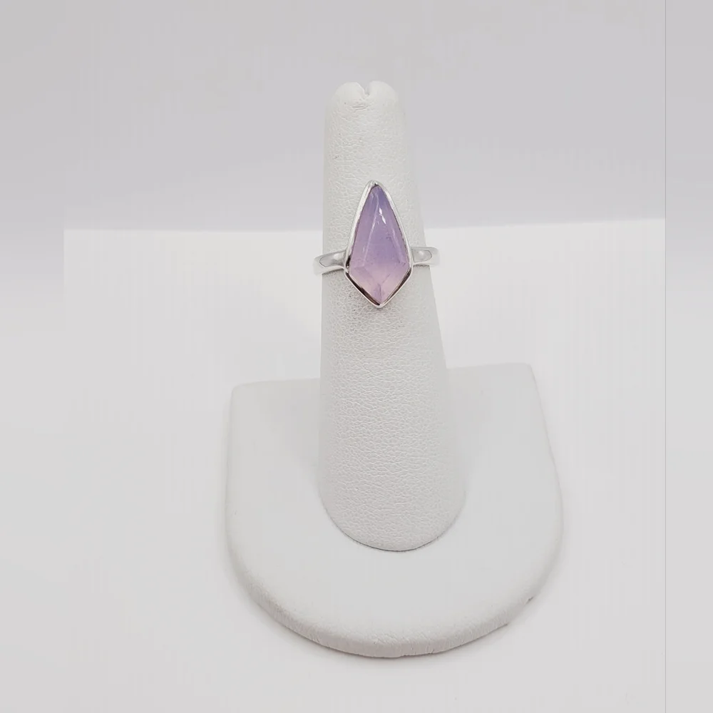 Silver Purple Lavendar Gemstone Ring - Picture 7 of 8